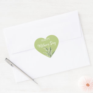 Lily of the Valley Mothers Day Heart Sticker