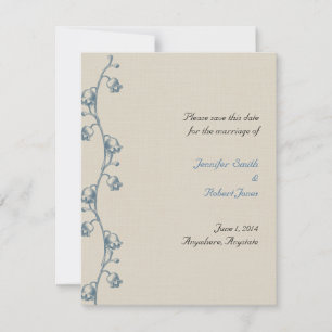 Lily of the Valley on Ecru Linen Save the Date