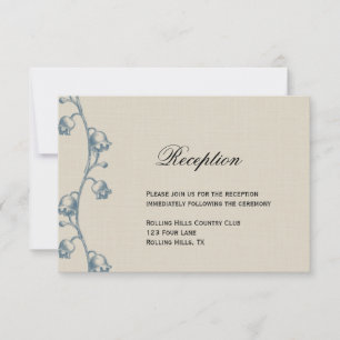 Lily of the Valley on Ecru Linen Wedding Reception Invitation