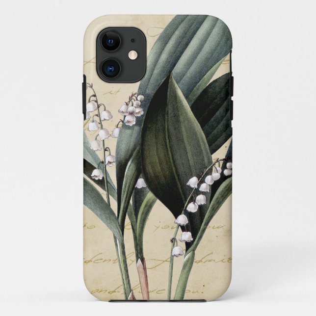 Lily of the valley on pride and prejudice text Case-Mate iPhone case (Back)