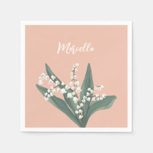 Lily Of The Valley Personalised  Napkin