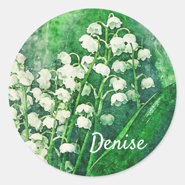 Lily of the Valley Personalised Seals Stickers (Front)