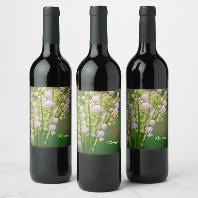 Lily of the valley personalised  wine label (Bottles)
