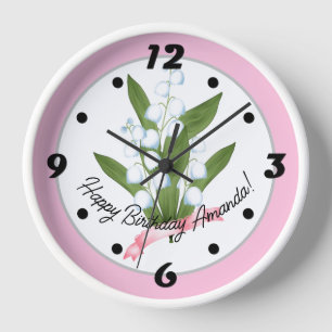 Lily of the valley, retro clock