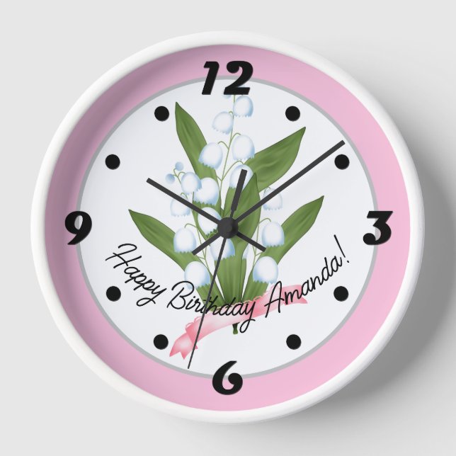 Lily of the valley, retro clock (Front)