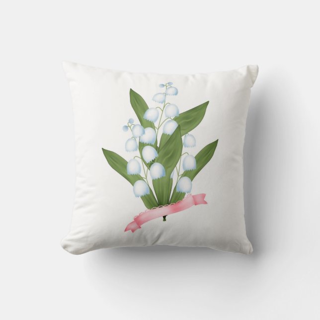Lily of the valley, retro cushion (Front)