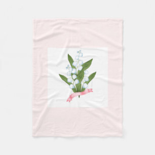 Lily of the valley, retro fleece blanket