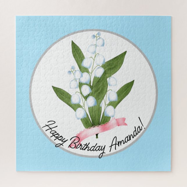 Lily of the valley, retro jigsaw puzzle (Vertical)