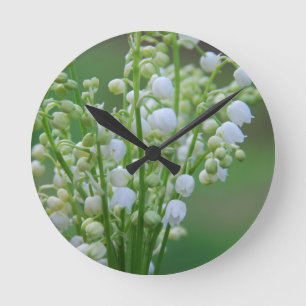 Lily of the valley round clock