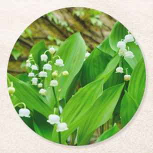 Lily of the Valley Round Paper Coaster