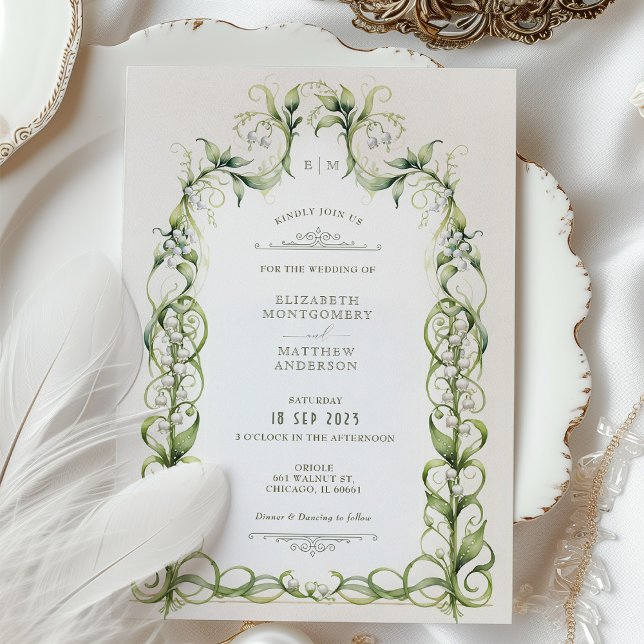 Lily of the Valley Royal Victorian Wedding Invitation (Creator Uploaded)