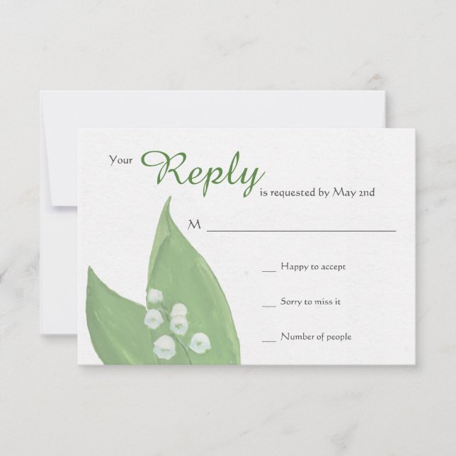 Lily of the Valley RSVP Card (Front)