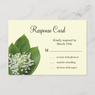 Lily of the Valley RSVP (ivory) Card
