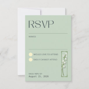 Lily of the Valley - Sage Green RSVP Card