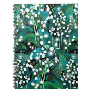 Lily of the valley. Seamless background pattern Notebook