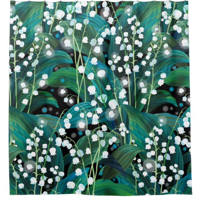 Lily of the valley. Seamless background pattern Shower Curtain (Front)