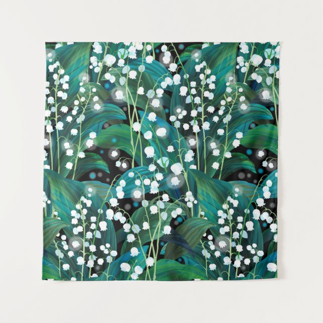 Lily of the valley. Seamless background pattern Tapestry (Front)