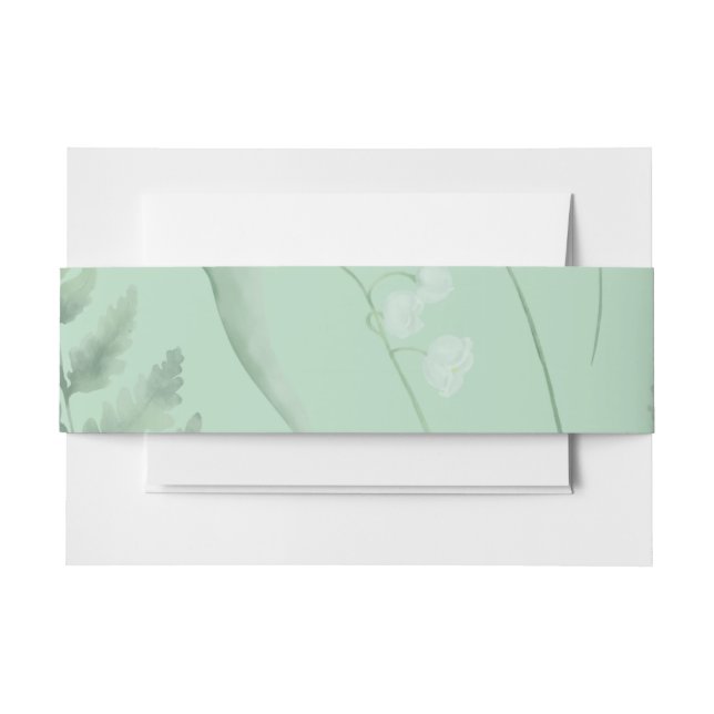 Lily of the Valley || Soft Green Invitation Belly Band (Front Example)