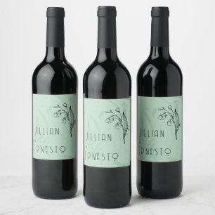 Lily of the Valley Soft Green w/ Graphic Wine Label