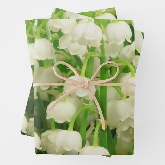Lily of the Valley Spring Flowers   Wrapping Paper Sheet (In situ)