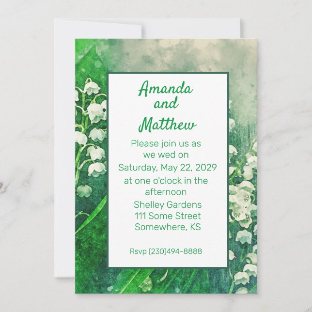 Lily of the Valley Spring Garden Invitation (Front)