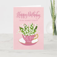Lily of the Valley Teacup 61st Birthday Cousin