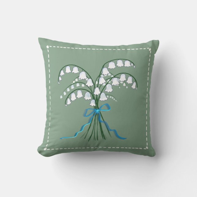 Lily of the Valley Throw Pillow (Front)
