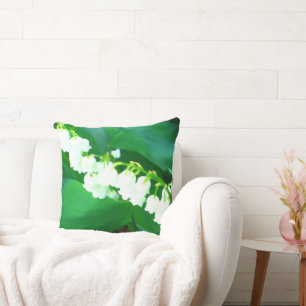 Lily of The Valley Watercolor Cushion