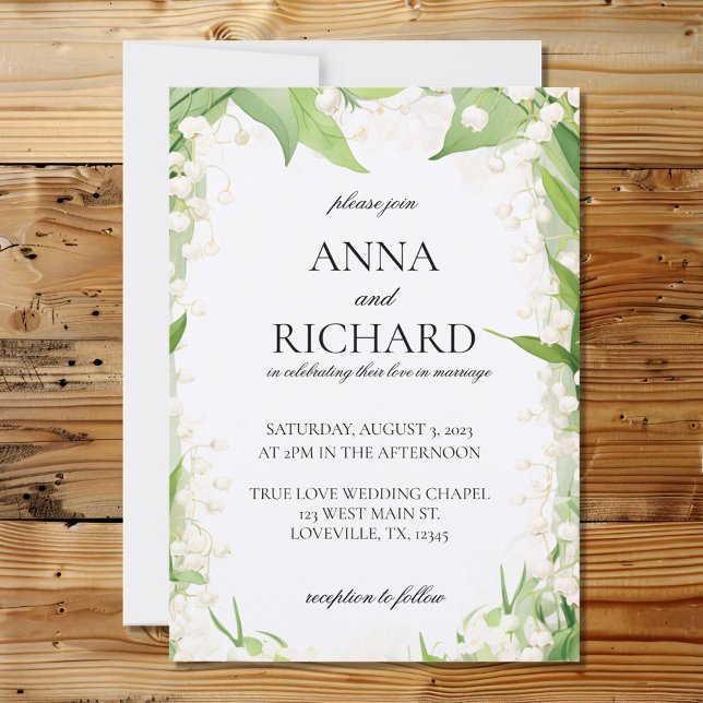 Lily of the Valley Watercolor Pastel Wedding Invitation (Creator Uploaded)