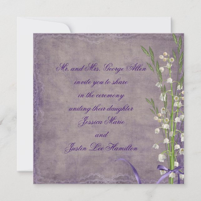 Lily Of The Valley Wedding Invitation (Front)