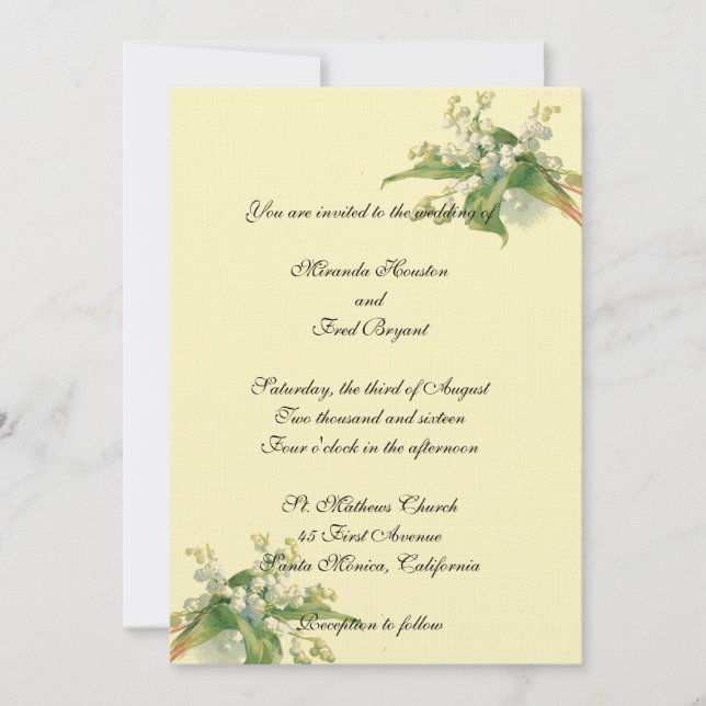 Lily of the Valley Wedding Invitation (Front)