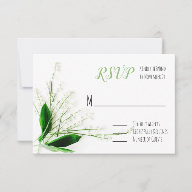 lily of the valley Wedding RSVP (Front)