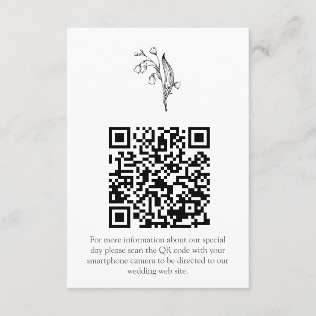 Lily of the Valley - White Collation RSVP Enclosure Card (Front)