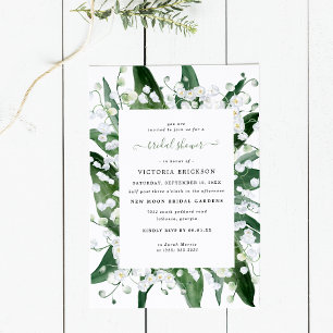 Lily of the Valley White Floral Bridal Shower Invitation