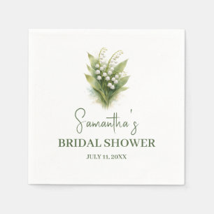 Lily of the Valley White Floral Bridal Shower Napkin
