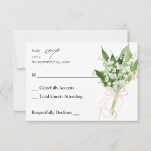 Lily of the Valley White Floral no Meal RSVP Card