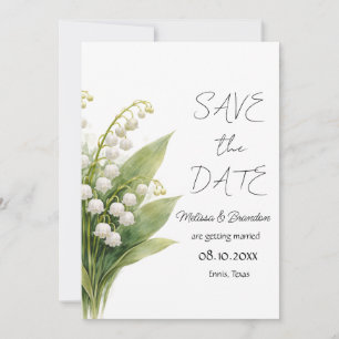 Lily of The Valley White Floral Spring Wedding Invitation