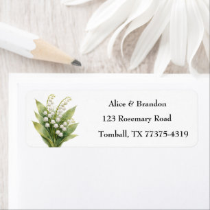 Lily of the Valley White Flowers Watercolor Return Address Label