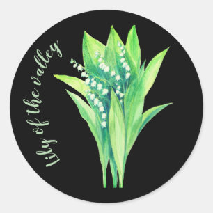 Lily of the valley wild flowers classic round sticker