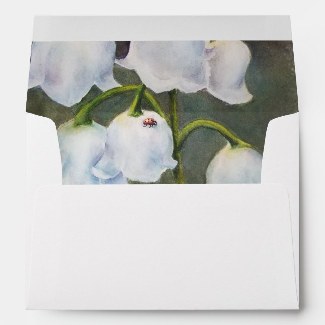 LILY OF THE VALLEY with RED LADYBUG Envelope (Back (Bottom))