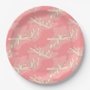 Lily-of-the-vallley Pink Spring Flowers Paper Plate