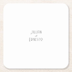 Lily of Valley Collection White Custom Square Paper Coaster