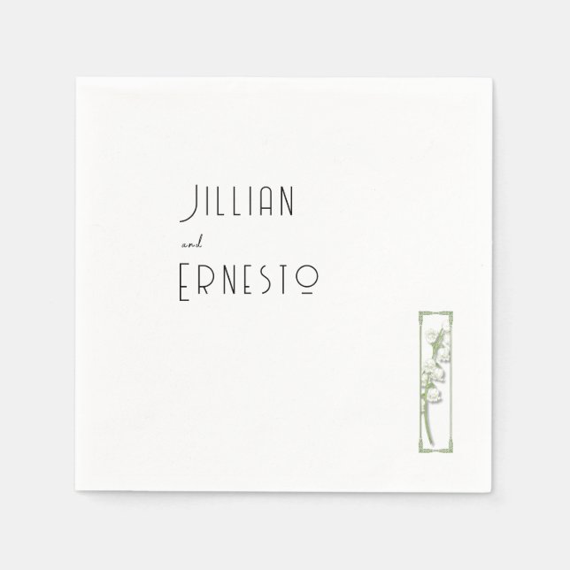 Lily of Valley || Colour illustration v1 Custom Napkin (Front)