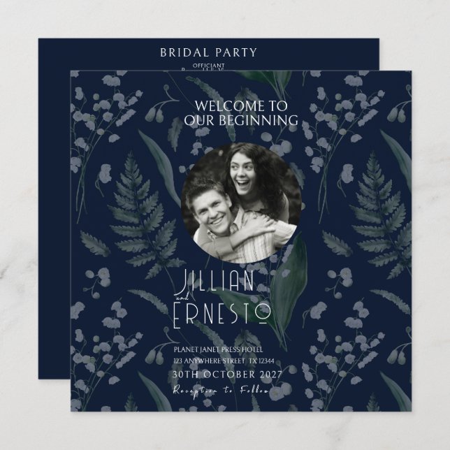 Lily of Valley Ferns  || Dark Blue Photo Program (Front/Back)