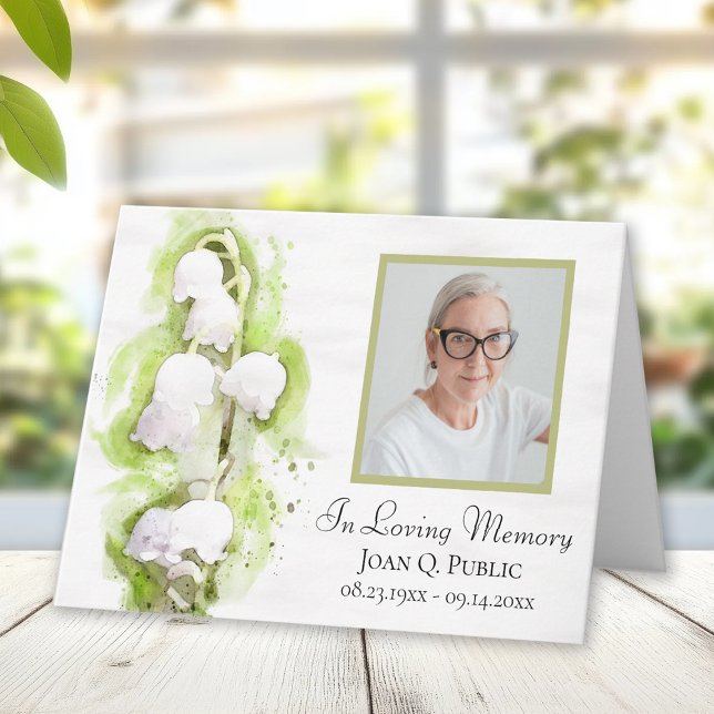 Lily of Valley Flowers Funeral Sympathy Thank You Card (Creator Uploaded)