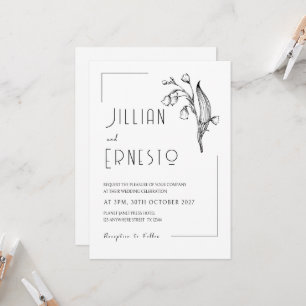 Lily of Valley No Colour Removeable Frame Custo Invitation