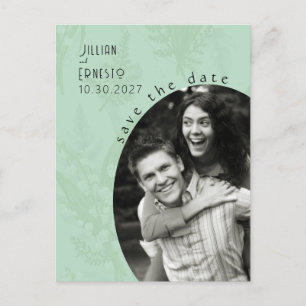 Lily of Valley Sage Green Save the Date Postcard
