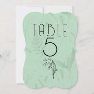 Lily of Valley    Soft Green 2 sided Table Number