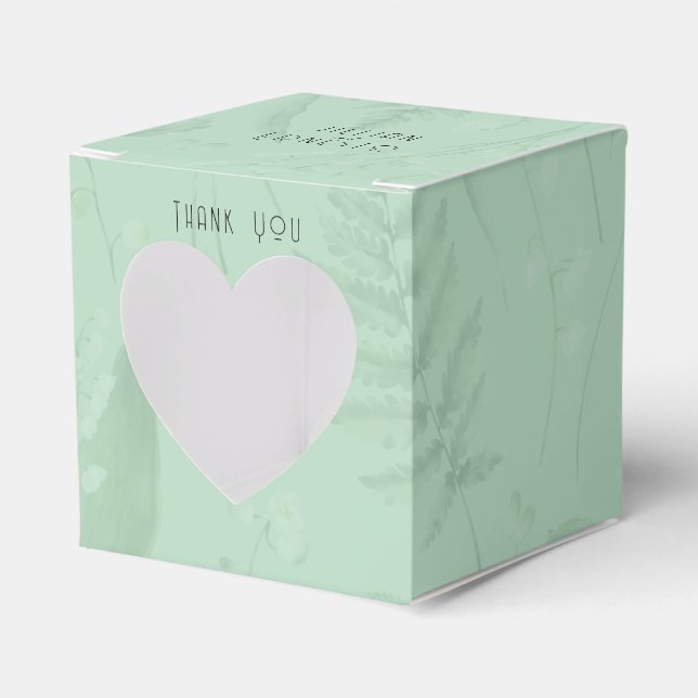 Lily of Valley || Soft Green Blank Inside Custom Favour Box (Front Side)