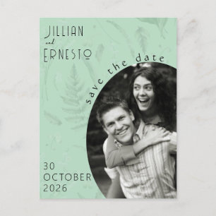 Lily of Valley Soft Green Photo Save the Date Postcard